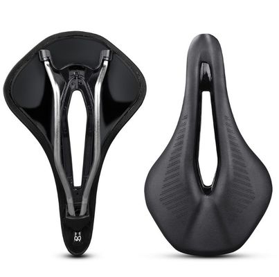 دراجات مضنية خفيفة الوزن / دراجات الطرق السرج لجميع الفصول المقعد الأمامي المهبل الأسود