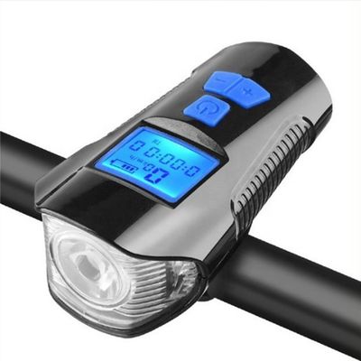 أسود USB شحن الدراجة أمامية ضوء مصباح فلاش عجلة قيادة الدراجة رأس ضوء عداد السرعة شاشة LCD