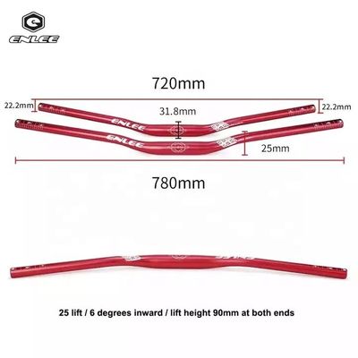 330g / 353g سبيكة الألومنيوم عجلة القيادة 31.8 * 720 / 780mm لمحبي الدراجات الجبلية