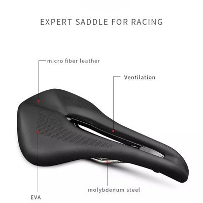 دراجات مضنية خفيفة الوزن / دراجات الطرق السرج لجميع الفصول المقعد الأمامي المهبل الأسود