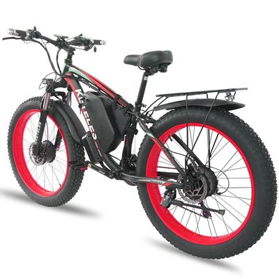 26AH 2000W قوة عالية محرك عجلتين الدراجة الكهربائية مزدوجة المحرك مع 26x4.0 بوصة الإطارات الدهنية