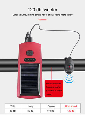 ضوء الدراجة الشمسية الأزرق و USB الشحن 2000mAh الضوء الأمامي للدراجة على الطريق