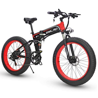 دراجة كهربائية ضخمة عجلات قابلة للطي 13AH SMLRO S11 26x4.0 بوصة 48V 1000W محرك 7 سرعة