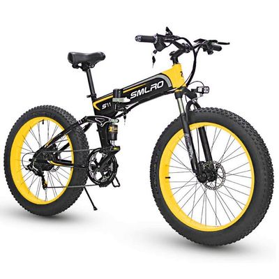 دراجة كهربائية ضخمة عجلات قابلة للطي 13AH SMLRO S11 26x4.0 بوصة 48V 1000W محرك 7 سرعة