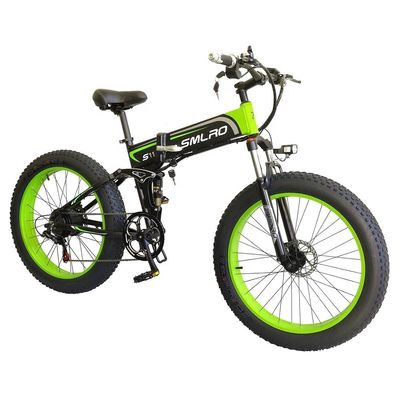 دراجة كهربائية ضخمة عجلات قابلة للطي 13AH SMLRO S11 26x4.0 بوصة 48V 1000W محرك 7 سرعة