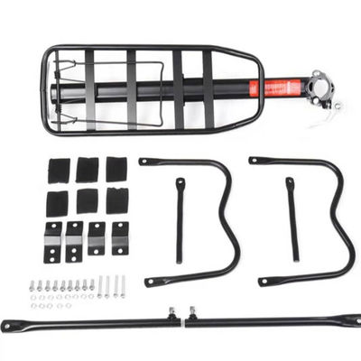 أنبوب حديدي صندوق تركيب حامل الدراجة رف خفيف الوزن للسفر في الهواء الطلق سيدان 985g